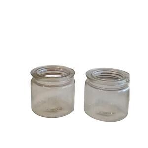 Vintage SILEX Set Of Two FRESHERATOR Refrigerator Glass Jars 4 1/4" Tall